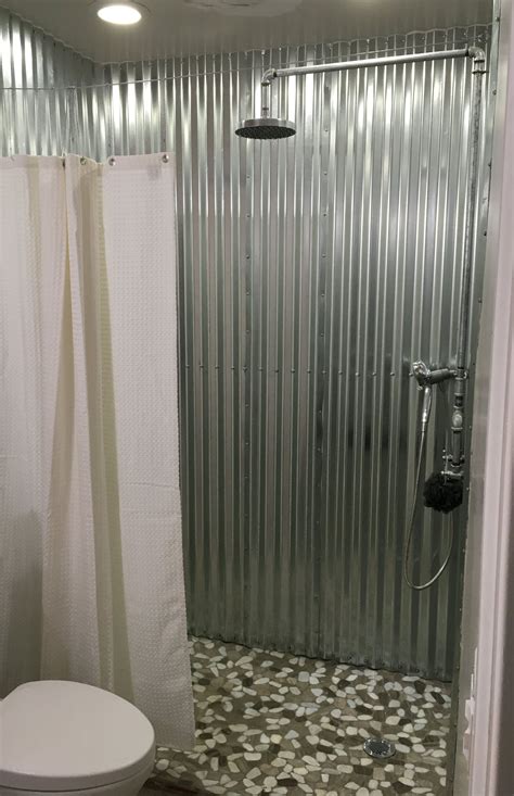 corrugated metal showers